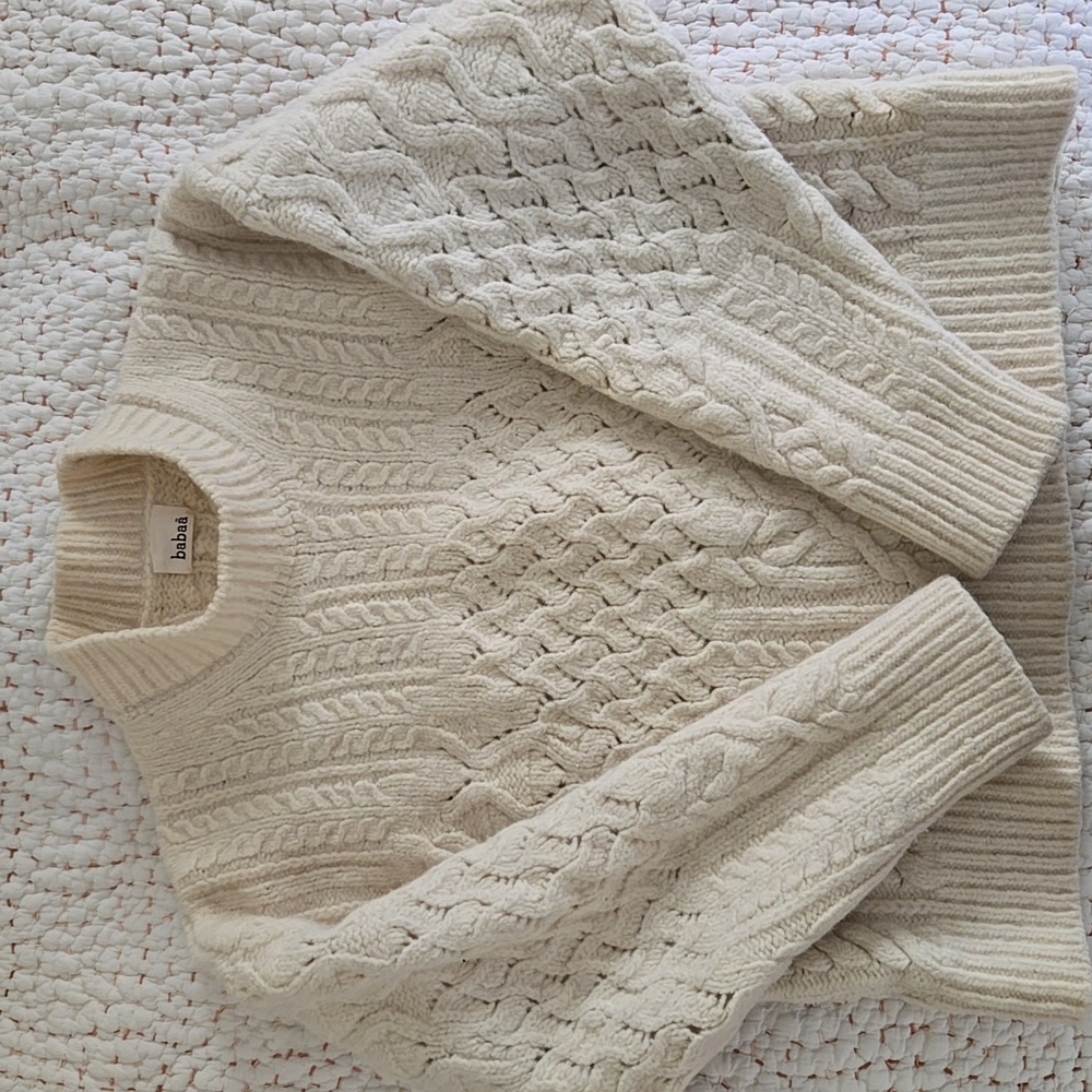Babaa Cream Cable Knit Sweater